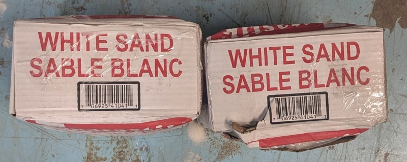 2 New: Sandtastik White Play Sand Packs Indoor/Outdoor - Each Pack is 11.3kg - Both Packs is Leaking Sand