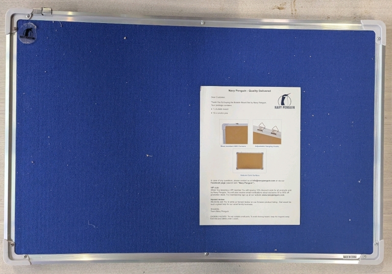 New: Navy Penguin Bulletin Board Set - 29.5" x 19.5