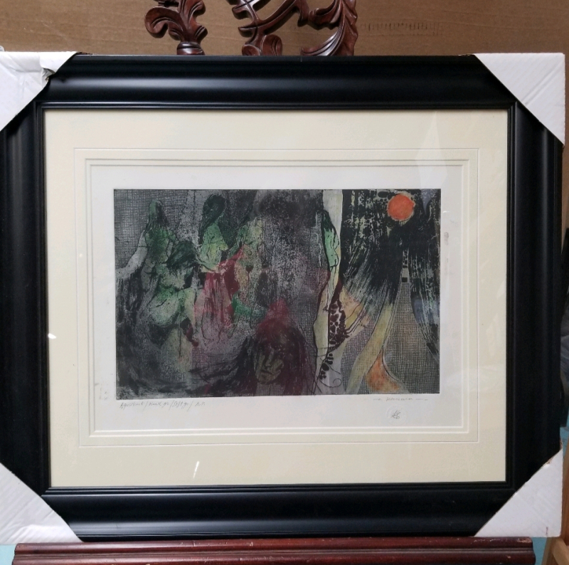 Framed signed print 26" by 23"