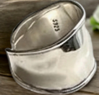 925 Silver Ring Retro Simple Wide Face Opening Adjustable Ring