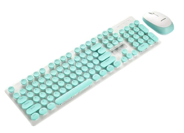 New | N520 Xinmeng Type Writer Style Wireless Keyboard & Mouse | batteries Included