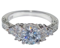 925 Silver Luxury Halo Ring with Sparkling Round CZ Size 8