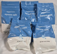 5 New Packs Amazon Basics Epsom Salts - Fragrance Free 1.36kg Exp 2026/07/26