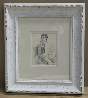 1943 Signed Ink + Stamp Portrait Matted & Framed - 14" x 16"