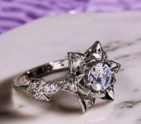 925 Sterling Silver Elegant Lotus Design Ring Infinite Spiritual Lotus Size 8