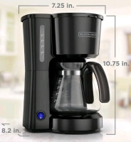 New | Black+Decker 5 Cup Coffee Maker | Retails $70
