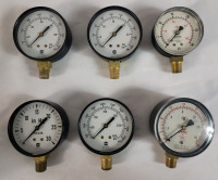 6 Different Pressure Gauges w/Various Max PSI
