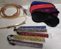 New Ladies Accessories Lot - Headbands, Belt, Purse Straps & 4 Sleep Masks