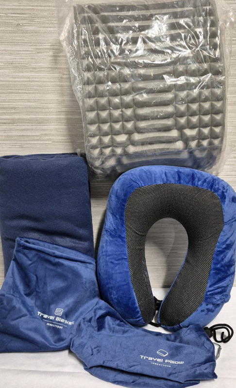 New Travel Blanket & Pillow & Neck and Back Stretcher
