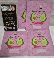 4 New Belle Maison Avocado Facial Sheet Masks 25g & Dairy and Gluten Free Chocolate Bar 90g BB Feb 2026