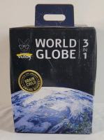 New - Smart Wallaby 3in1 World Globe w/Stand . Day & Night Views . Measures 9" diameter