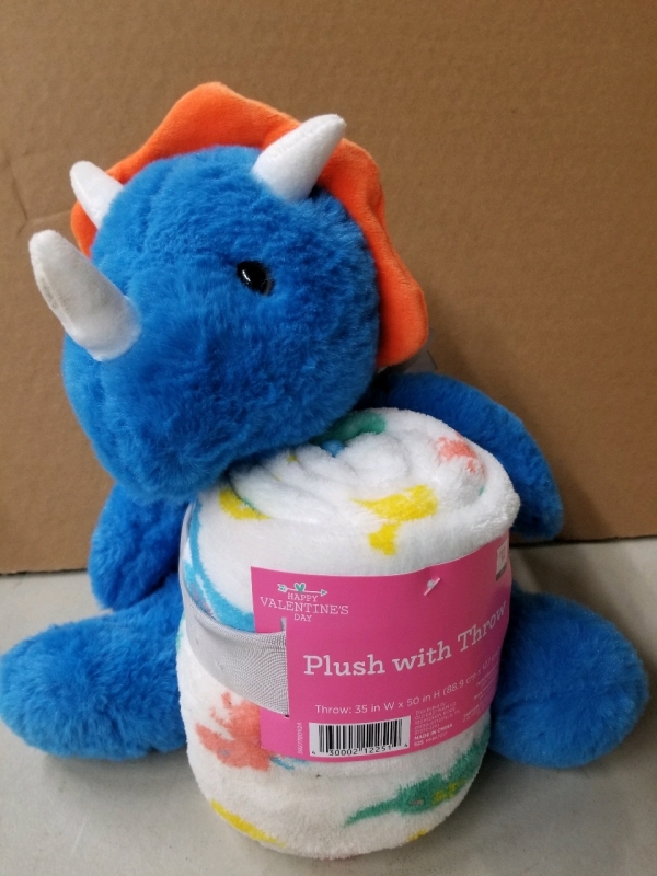 New Dinosaur plush white Fleece Throw