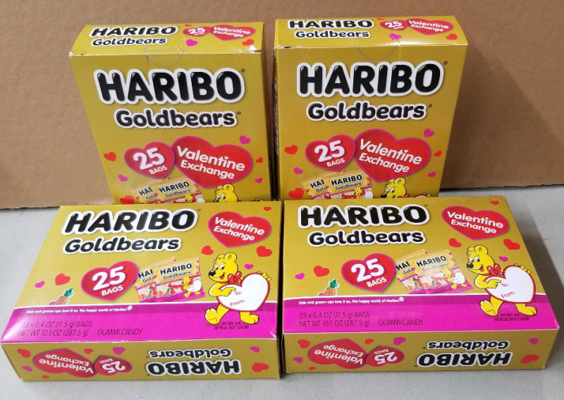 4 new boxes HARIBO GOLDBEARS 25 (11.5g) bags per box bb 11/2025