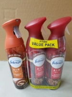 3 New cans Febreze air freshener 1 pumpkin roll and 2 Baked Apple Cinnamon 250g size cans