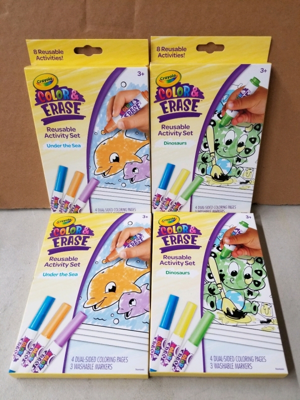 4 new Crayola Color & Erase reusable activity sets
