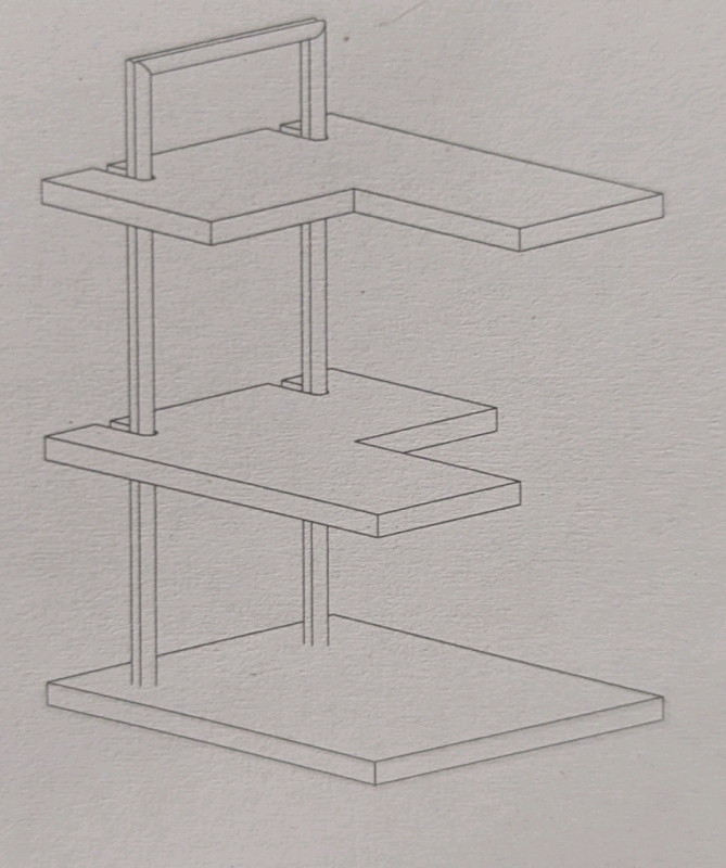 New: Draste Yosemite Side Table - 3 Tiered Table - 12.5" x 16.5"