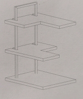 New: Draste Yosemite Side Table - 3 Tiered Table - 12.5" x 16.5"