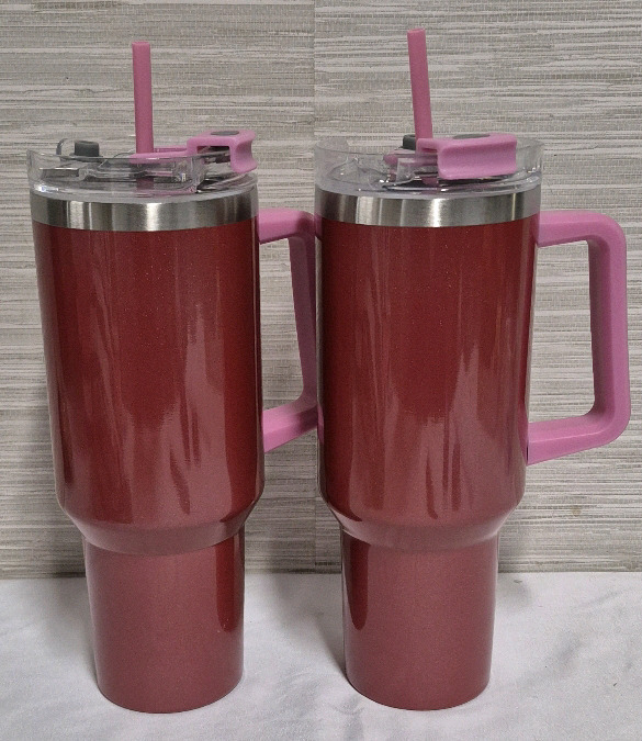 2 New 1183mL Stainless Steel Tumblers 10.5" Tall