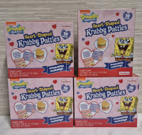 4 New Packs Sponge Bob Squarepants Heart Shaped Krabby Patties - Gummy Candy 162g Per Pack BB Aug 2026