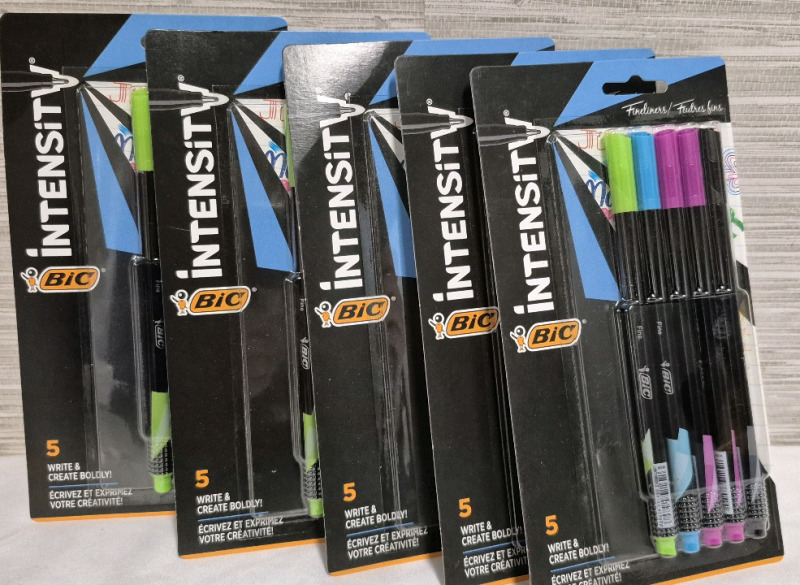 5 New Packs Bic Intensity Fineliners Markers