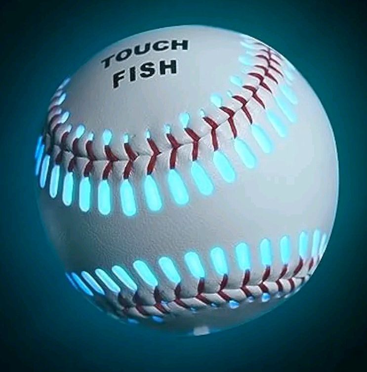 New - Touch Fish Neon Light Up Baseball, Glow in The Dark Baseball, LED Type-c Charging