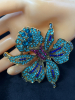 Luxury Orchid Rhinestone Brooch Scarf Buckle Approximately 3 x 3 Inch - 4