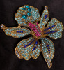 Luxury Orchid Rhinestone Brooch Scarf Buckle Approximately 3 x 3 Inch - 6