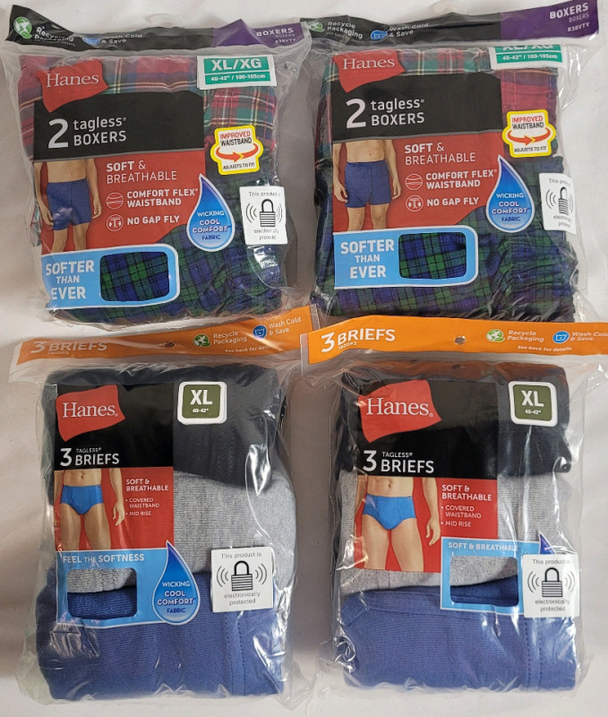 10 New Hanes XL Boxers / Briefs . Waist 40"&times;42"