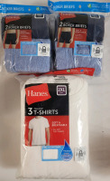 New - Hanes 2XL White T-Shirts - 3-Pack & 4 New Hanes 3XL Boxers Briefs