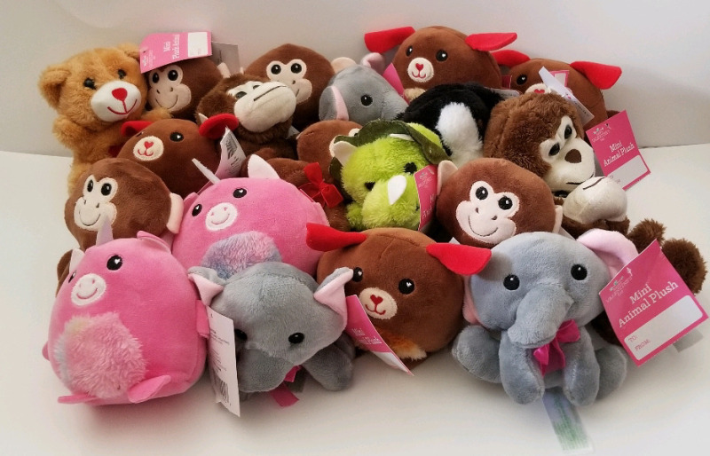 20 New 5" assorted mini plush animals (stuffies)
