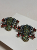 Rhinestone Inlay Cute Frog Prince Retro Niche Earrings Studs Posts Stamped 925 Approximately 1.2 x 1.14 Inch - 5