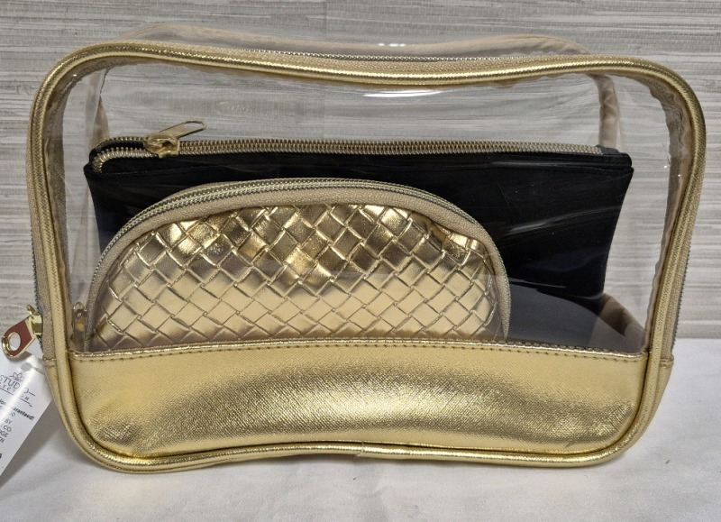 3 New Cosmetic Bags - Largest 10"Lx3.75"Wx6.5"H