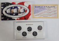 2001 USA Platinum Edition Philadelphia Mint State Quarter Set . Brilliant Uncirculated Condition in Case .
