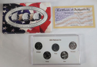 2004 USA Platinum Edition Philadelphia Mint State Quarter Set . Brilliant Uncirculated Condition in Case .