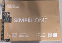 As New: SimpliHome Amherst Bedside Table - Rustic Natural Ages Brown - Retails for 460$