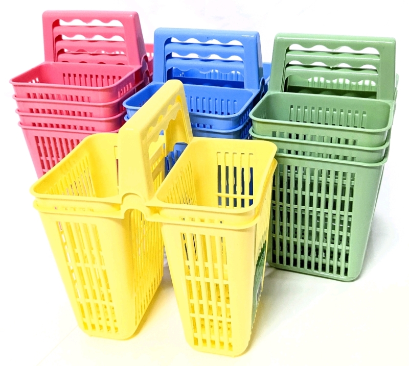 12 New Mini Tote Caddies : Great fit Cutlery, Stationary, Brushes & Toiletries - 6" Tall ea