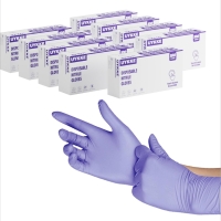 10 New: Size M Uykke 4 mil Nitrile Cleaning Glove Packs of 100 - Latex Free - Non Sterile - 1000 Gloves Total By Weight