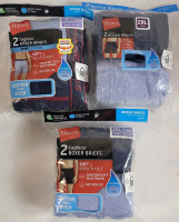 6 New Hanes Size 2XL Boxers Briefs . Waist 44"-46"