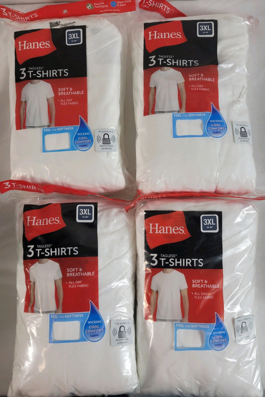 13 New Hanes Size 3XL White T-Shirts