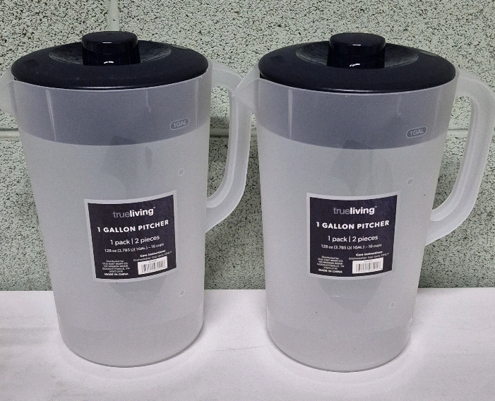 2 New Trueliving 1 Gallon Pitchers