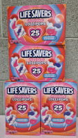 4 New Packs LIFESAVERS SWIRLED LOLLIPOPS 25 Pops per Pack BB 10/09/2027