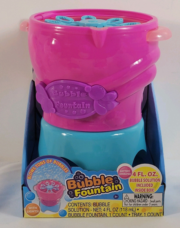 New - Light-Up Bubble Fountain , Battery Operated . Bubble Solution included .
