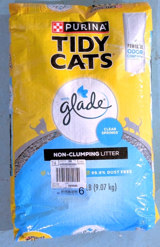 New TIDY CATS with Glade Non-Clumping Kitty Litter with Clear Springs Scent 99.9% Dust Free - 6lb / 9.07kg
