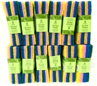 12 New 8-Pack SCOUR PADS for Pots, Pans, Utensils & General Kitchen + Bathroom Cleaving - Each Pad 4" x 6"