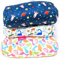 3 New Soft & Squishy Lightweight Bead-Filled Bolster Pillows : 6.7" x 11.8" ea - 2 Dinosaur Patterns + Space Pattern