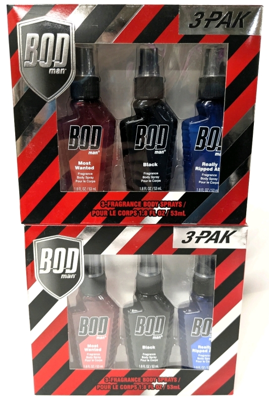 2 New 3-Pack BOD MAN Fragrance Body Sprays : 53ml ea
