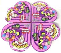 4 New WARHEADS Pucker Up Valentine Cubes : Mildly Sour, Wildly Sweet Chewy Candy - 56g ea | BB 02/2026