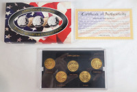 1999 USA Gold Edition Denver Mint State Quarter Set . Brilliant Uncirculated Condition in Case .