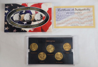 2000 USA Gold Edition Denver Mint State Quarter Set . Brilliant Uncirculated Condition in Case .