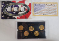2002 USA Gold Edition Denver Mint State Quarter Set . Brilliant Uncirculated Condition in Case .